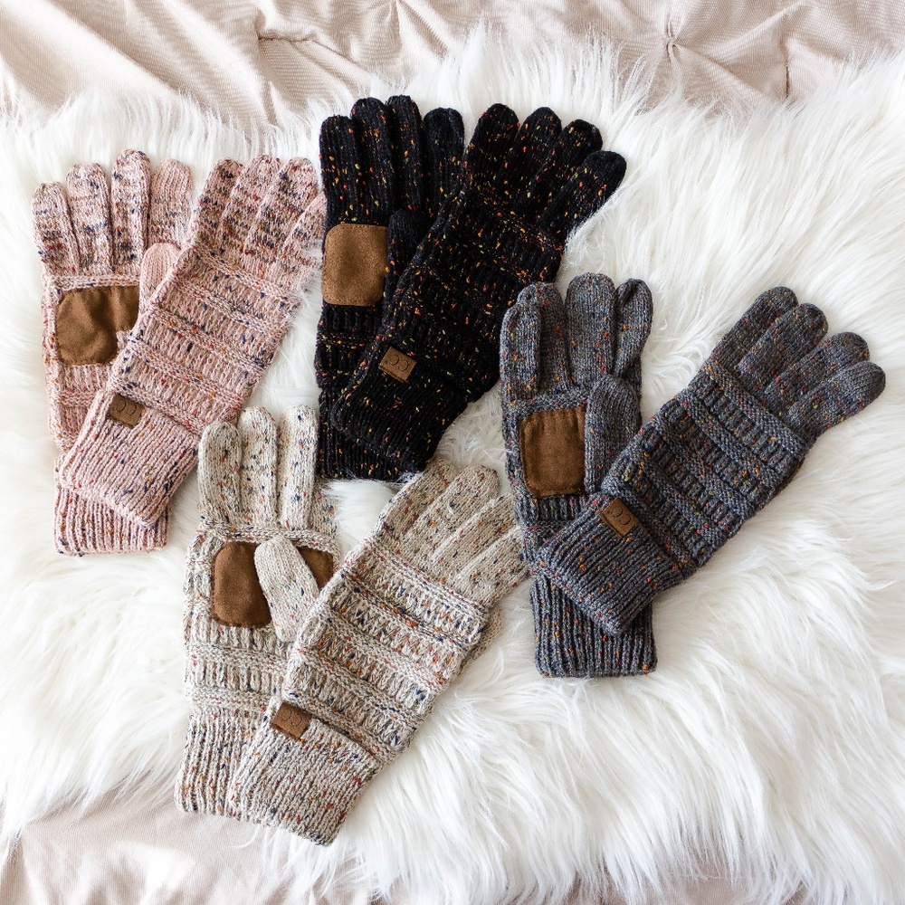 C.C Beanie Smarttips Confetti Knitted Gloves